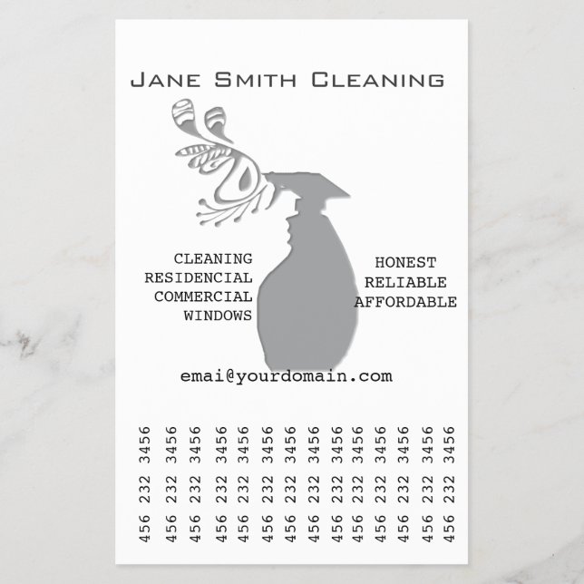 Marketing Tear Trendy Modern Spray Flasche Flyer (Hinten)