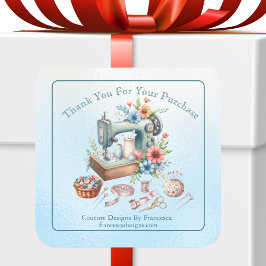 Marketing zum beruflichen Nähen unter dem Motto "D Quadratischer Aufkleber