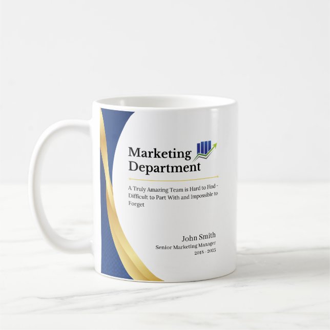 Marketingabteilung Anerkennungsgeschenk Kaffeetasse (Links)