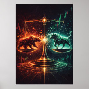 Markgleichgewicht, Daytrading, abstrakte Geometrie Poster