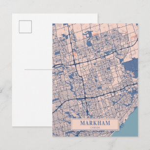 Markham Kanada Breezy Stadtplan Reise Postkarte