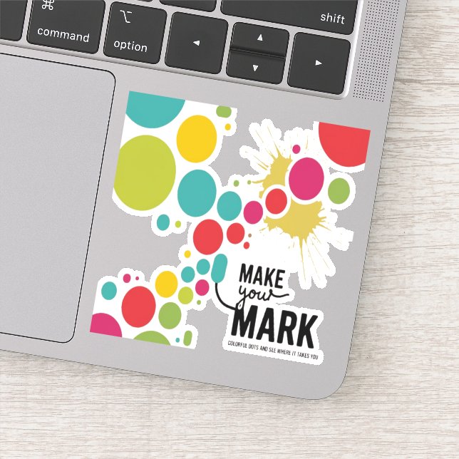 Markieren Sie Ihre markenfarbigen Punkte Aufkleber (Detail)