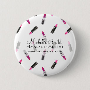 Markieren von Aquarellpinken mit Lippenstift Button