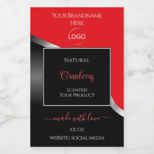 Markierende Labels für Red Black Wavy Silver Logo Lebensmitteletikett