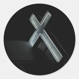 markiert die Stelle Runder Aufkleber