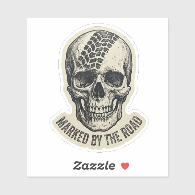 Markiert durch den Road Skull Aufkleber | Dark Bik (Blatt)