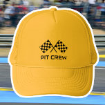Markierte Pitch-Crew mit benutzerdefiniertem, gelb Truckerkappe<br><div class="desc">Diese 'Pit Crew' ist für Motorrad- und Rennfans konzipiert! Eine stilvolle Vorlage mit den siegreichen Markierungen. Der Text kann angepasst werden, sodass diese Vorlage für verschiedene Anlässe und Ereignisse angepasst werden kann. Ein einzigartiges Geschenk für Freunde oder Familie zum Geburtstag, Feiertage und Vatertag, oder als maßgeschneiderter Hut für Ihren Renntag!...</div>