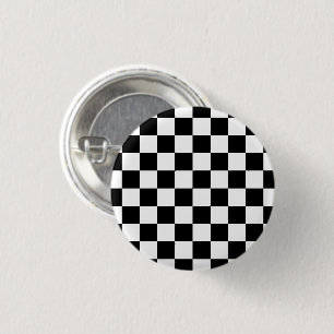 Markierte Quadrate schwarz-weiß geometrischer Retr Button
