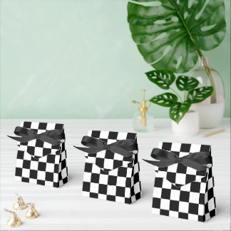 Markierte Quadrate schwarz-weiß geometrischer Retr Geschenkschachtel