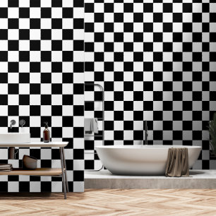 Markierte Quadrate schwarz-weiß geometrischer Retr Tapete
