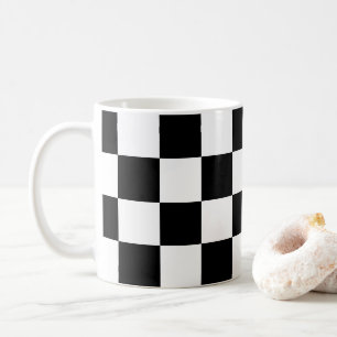 Markierte Quadrate Schwarz-Weiß-geometrisches Retr Kaffeetasse