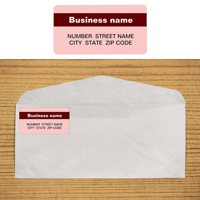 Markierter Firmenname auf hellroter Adresse Adressaufkleber (Red address label with your highlighted brand name)