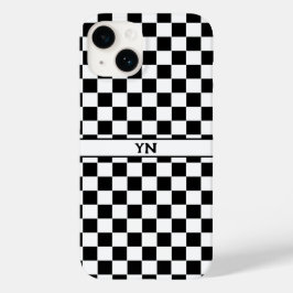 Markierter (karierter) Schwarz-Weiß-Name Case-Mate iPhone Hülle