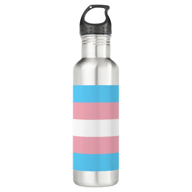 Markierung für den Trans Pride (Transgender Pride) Edelstahlflasche (Vorderseite)