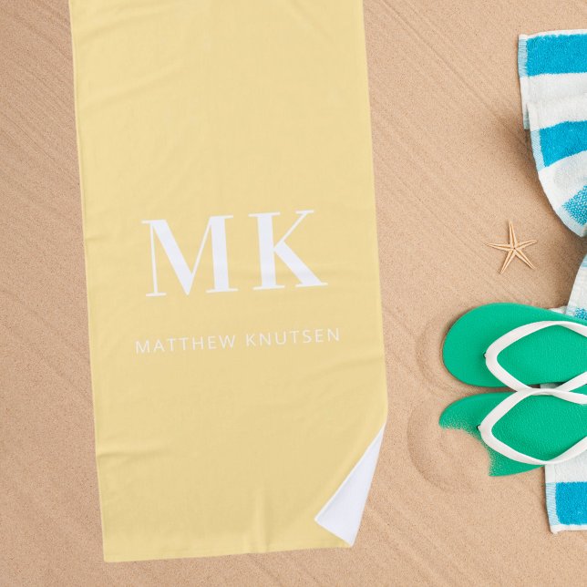 Markierungen für gelbe weiße Monogramm Strandtuch (Von Creator hochgeladen)