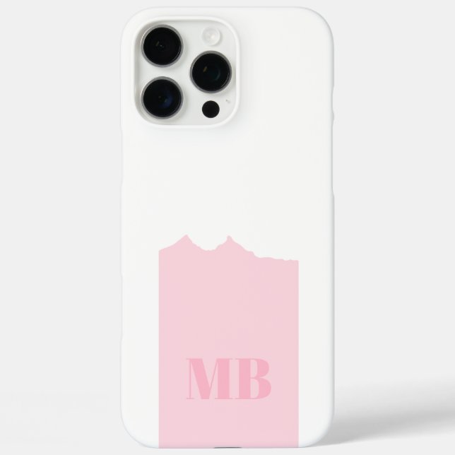 Markierungen für rosa und weiße Monogramm Case-Mate iPhone Hülle (Rückseite)