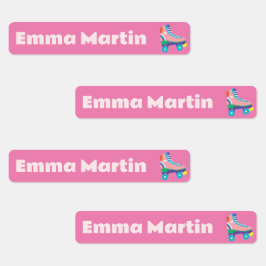 Markierungen für Stifte - Roller Disco Hellrosa Etiketten