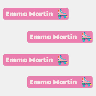 Markierungen für Stifte - Roller Disco Hellrosa Etiketten