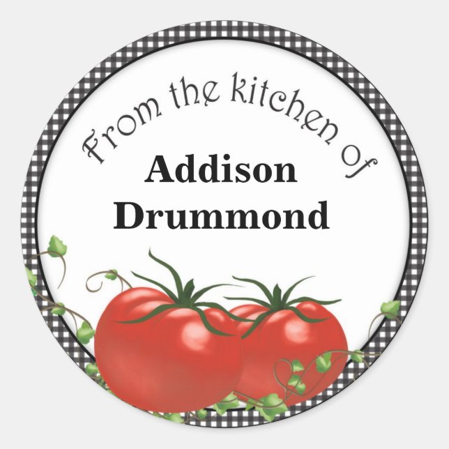 Markierungen für Tomatokonserven Runder Aufkleber (Vorderseite)