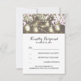 Markierungsleuchten, die Gläser eingraben, Hochzei RSVP Karte