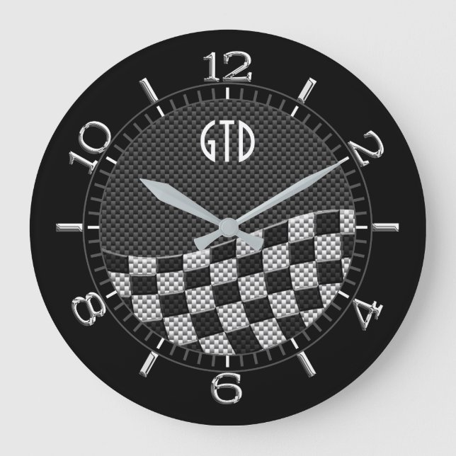 Markierungswellenwelle für Monogramm Große Wanduhr (Vorderseite)