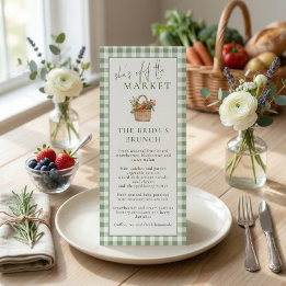 Markt-Brunch-Gingham-Brautjungfer-Menükarte Einladung