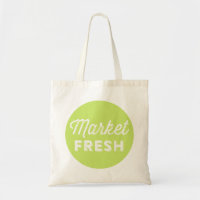 Markt frisch | Rustikale Retro Typografie Tote Bag