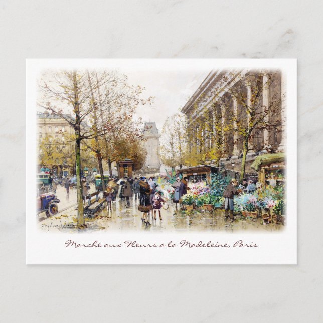 Markt für Blume auf der Madeleine, Paris Postkarte (Vorderseite)