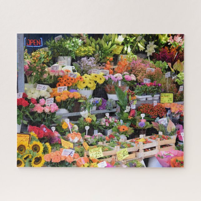 Markt für Blume - Straßen Deutschlands -16x20 -520 Puzzle (Horizontal)