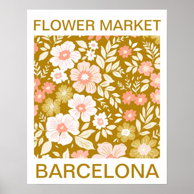 Markt für Vintage Blume Barcelona Poster (Vorne)