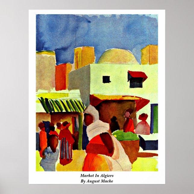 Markt in Algier durch August Macke Poster (Vorne)