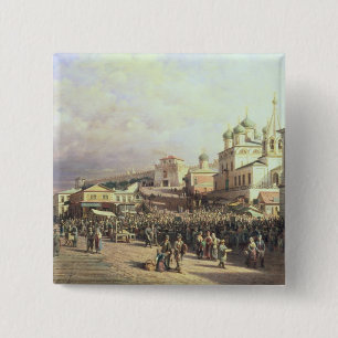 Markt in Nishny, Novgorod, 1872 Button
