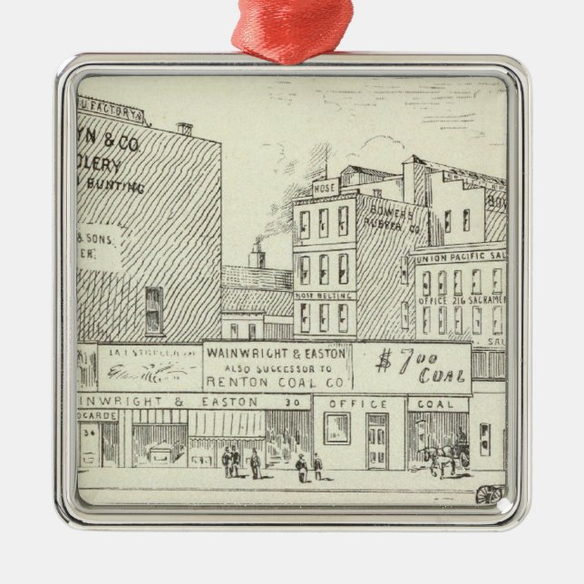 Markt, Sacramento und California North Side Silbernes Ornament (Vorne)