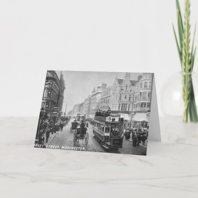 Markt-Straße, Manchester, c.1910 Karte (Vorderseite)