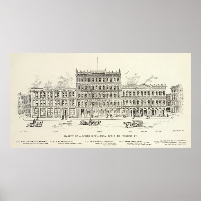 Markt Südseite Beale und Fremont Poster (Vorne)