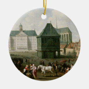 Markt-Szene vor dem Verdammungs-Palast, Amsterdam Keramikornament