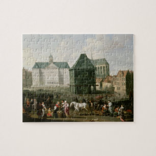 Markt-Szene vor dem Verdammungs-Palast, Amsterdam Puzzle