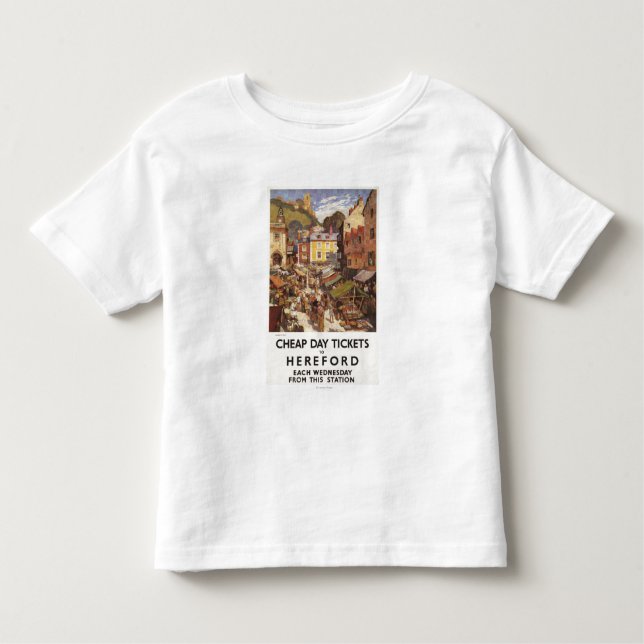 Markt-Szenen-Eisenbahn-Plakat Kleinkind T-shirt (Vorderseite)