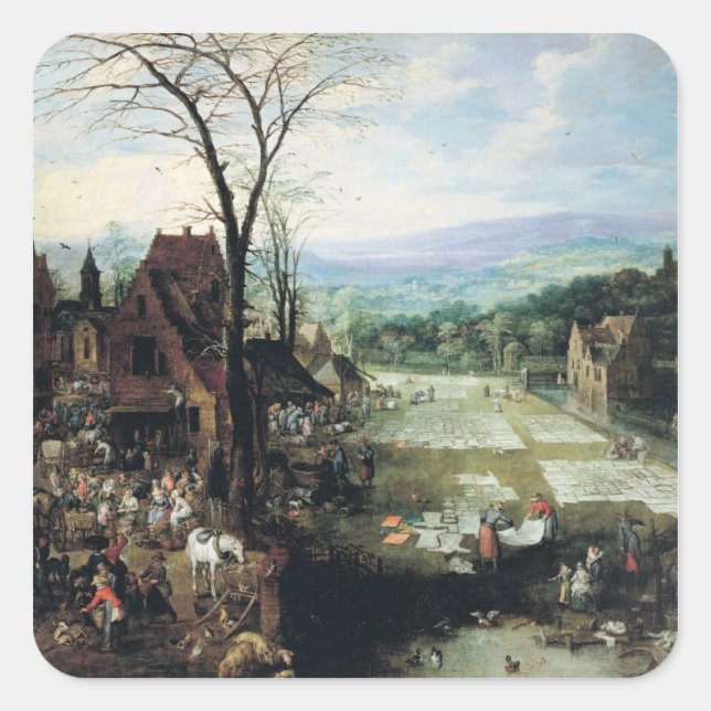 Markt- und Bleichgrund, 1620-22 Quadratischer Aufkleber (Vorderseite)