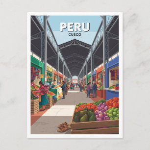 Markt von San Pedro, Peru Cusco Andenken Postkarte
