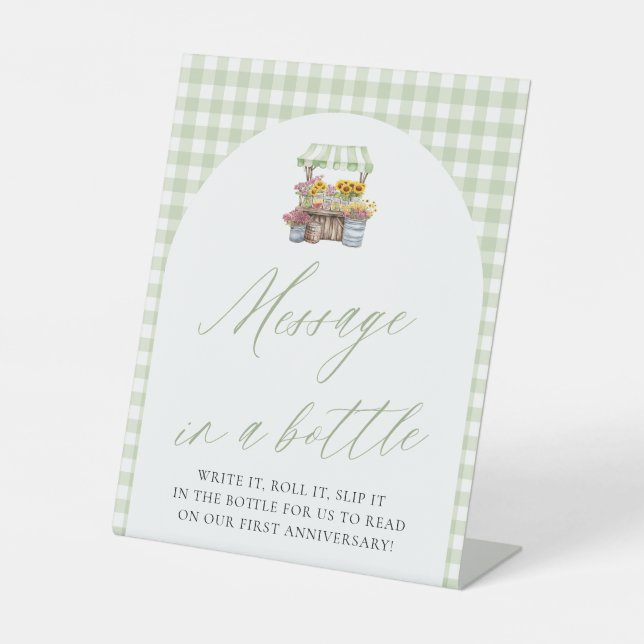 Marktbotschaft für grüne Bauern in Flaschen Sockelschild (Vorderseite)