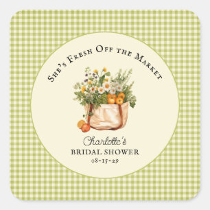 Marktfrische Bauern - Brautparty Quadratischer Aufkleber