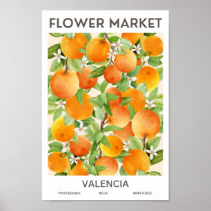 Marktplakat für farbenfrohe Blume in Valencia Poster
