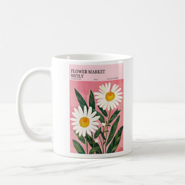 Marktplakat für Sizilien für Blume Kaffeetasse (Links)