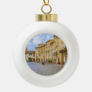 Marktplatz Anfiteatro, Lucca-Stadt, Italien Keramik Kugel-Ornament