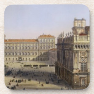 Marktplatz Castello, Turin, graviert von F. Getränkeuntersetzer