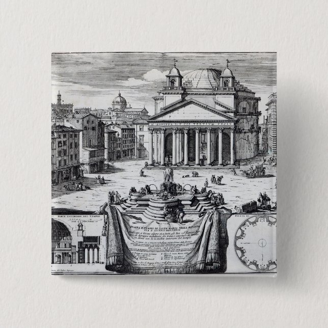 Marktplatz della Rotonda mit Blick auf Pantheon Button (Vorderseite)