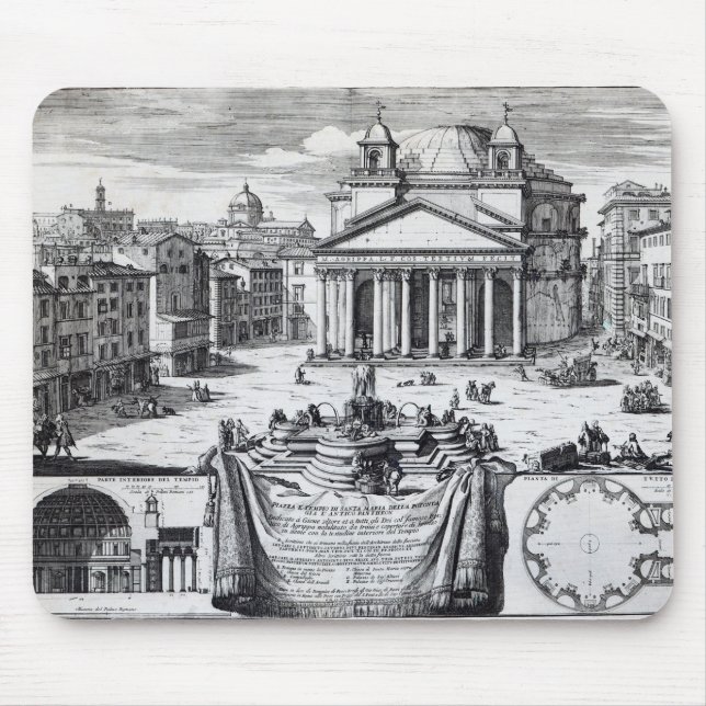 Marktplatz della Rotonda mit Blick auf Pantheon Mousepad (Vorne)