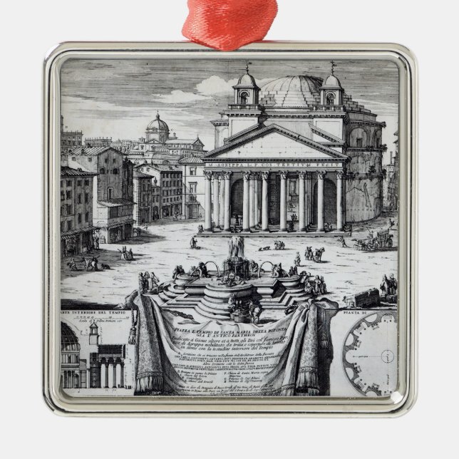 Marktplatz della Rotonda mit Blick auf Pantheon Ornament Aus Metall (Vorne)