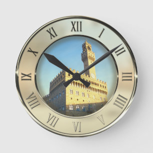 Marktplatz della Signoria, Florenz, Italien Runde Wanduhr